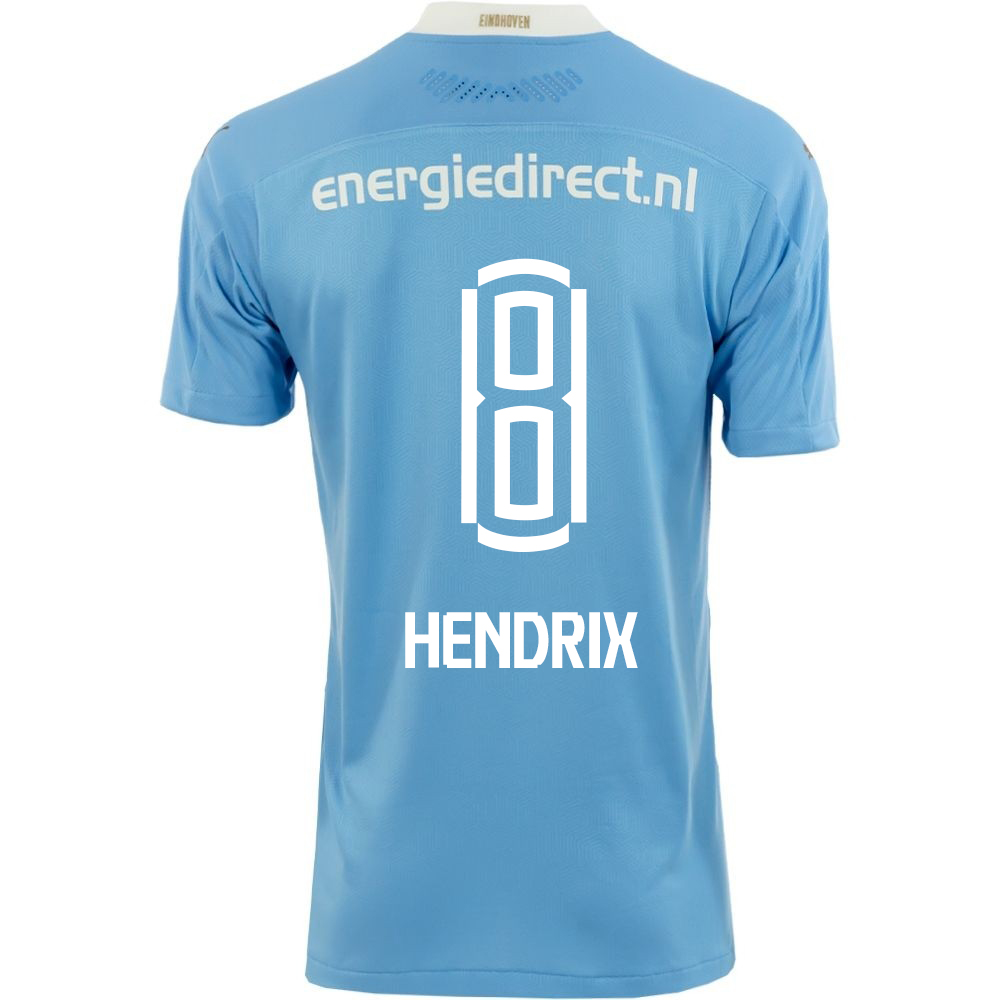 Herren Fußball Jorrit Hendrix #8 Auswärtstrikot Blau Trikot 2020/21 Hemd