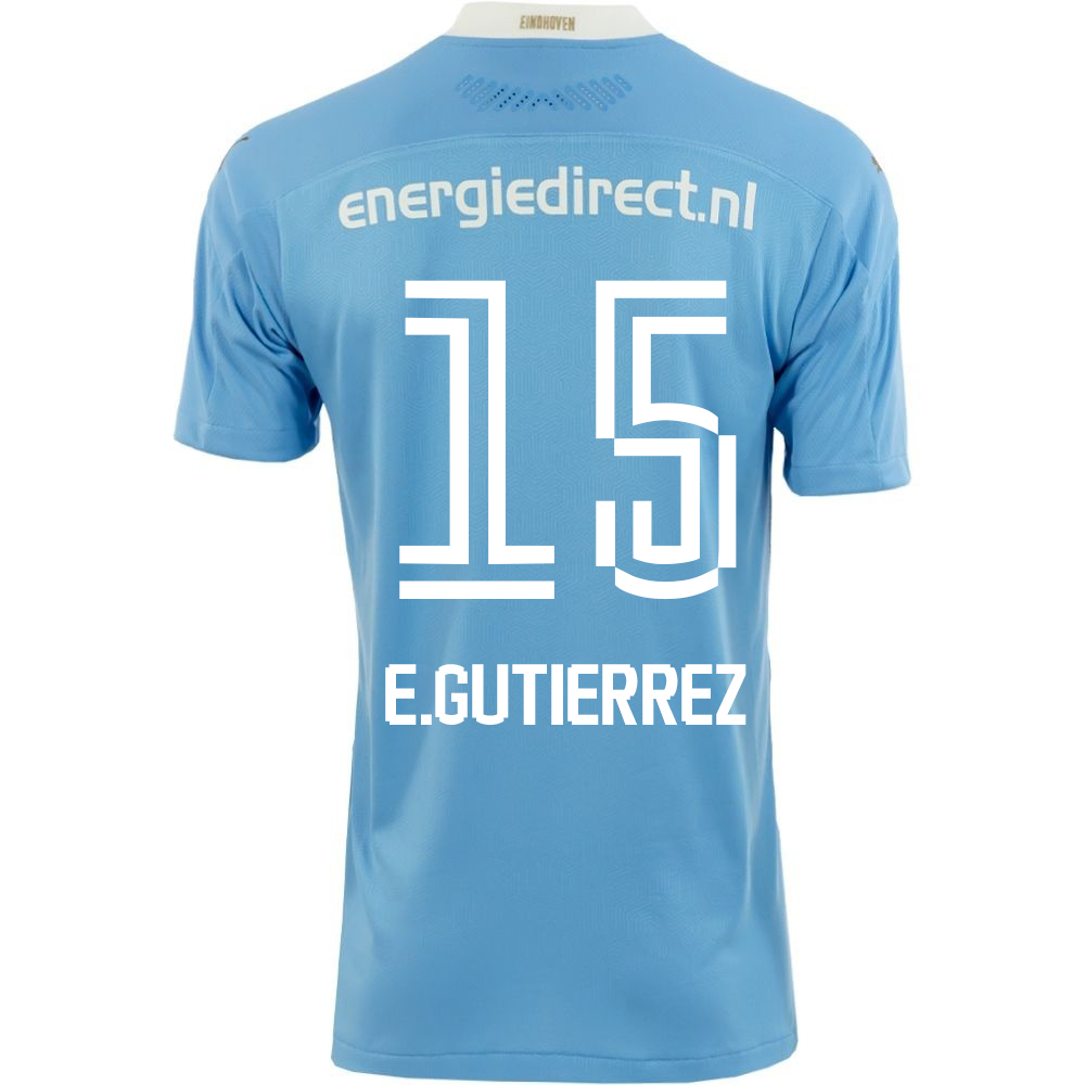 Herren Fußball Erick Gutierrez #15 Auswärtstrikot Blau Trikot 2020/21 Hemd
