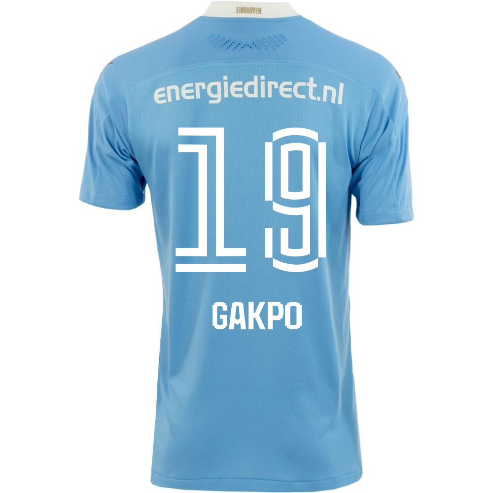 Herren Fußball Cody Gakpo #19 Auswärtstrikot Blau Trikot 2020/21 Hemd