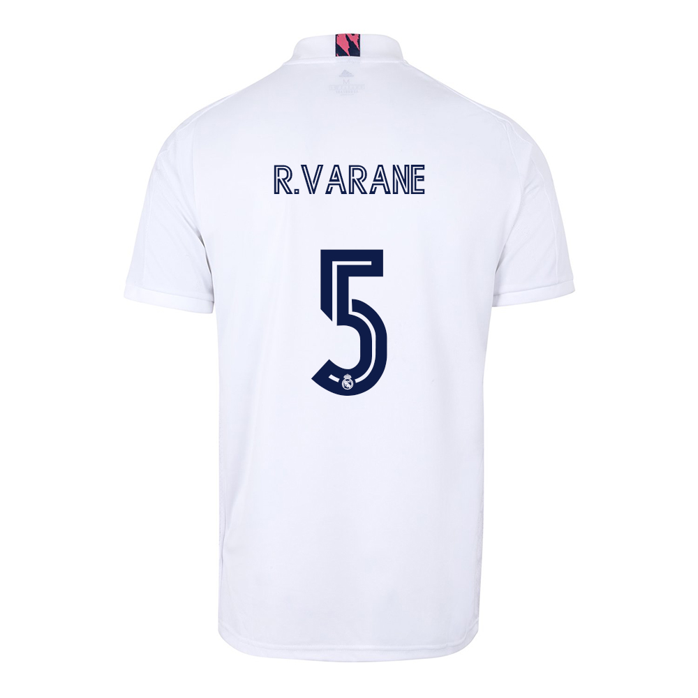 Herren Fußball Raphael Varane #5 Heimtrikot Weiß Trikot 2020/21 Hemd