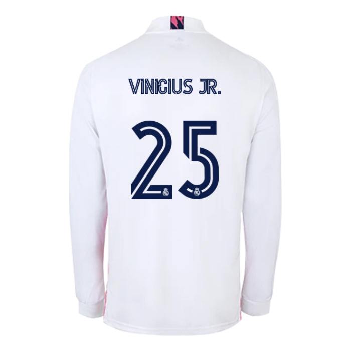 Herren Fußball Vinicius Junior #25 Heimtrikot Weiß Trikot 2020/21 Hemd