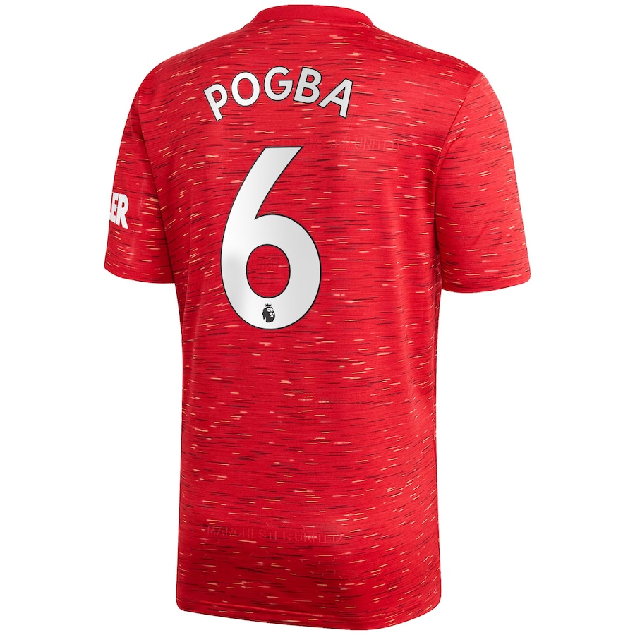 Herren Fußball Paul Pogba #6 Heimtrikot Rot Trikot 2020/21 Hemd
