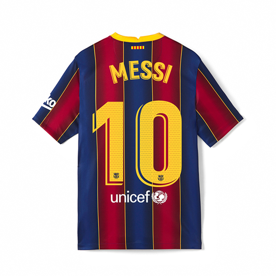 Herren Fußball Lionel Messi #10 Heimtrikot Rot Blau Trikot 2020/21 Hemd