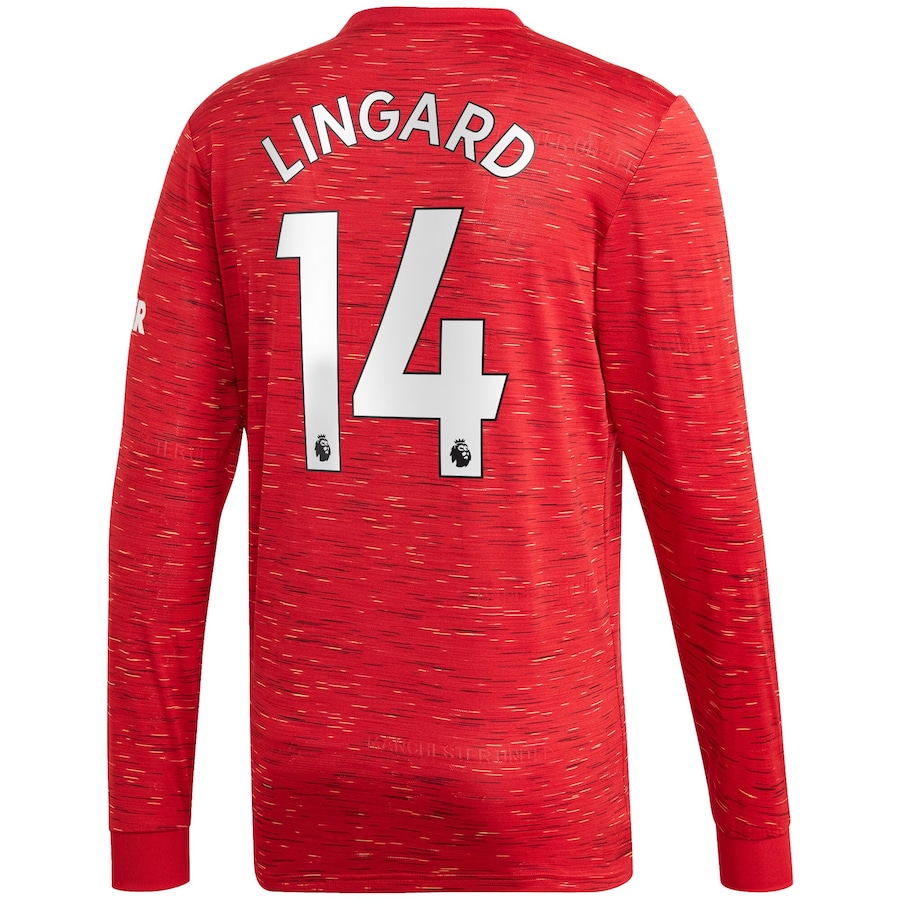 Herren Fußball Jesse Lingard #14 Heimtrikot Rot Long Sleeved Shirt 2020/21 Hemd