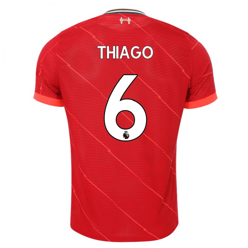 Damen Fußball Thiago #6 Rot Heimtrikot Trikot 2021/22 T-shirt