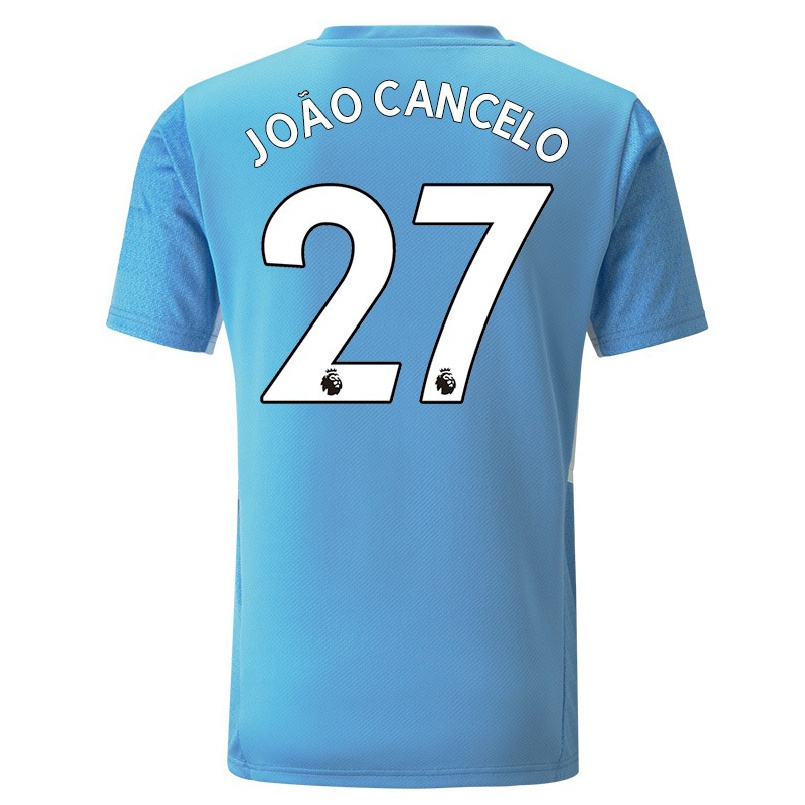 Damen Fußball Joao Cancelo #27 Blau Heimtrikot Trikot 2021/22 T-shirt