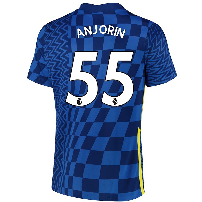 Damen Fußball Tino Anjorin #55 Dunkelblau Heimtrikot Trikot 2021/22 T-shirt