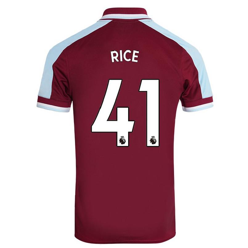 Damen Fußball Declan Rice #41 Kastanienbraun Heimtrikot Trikot 2021/22 T-shirt