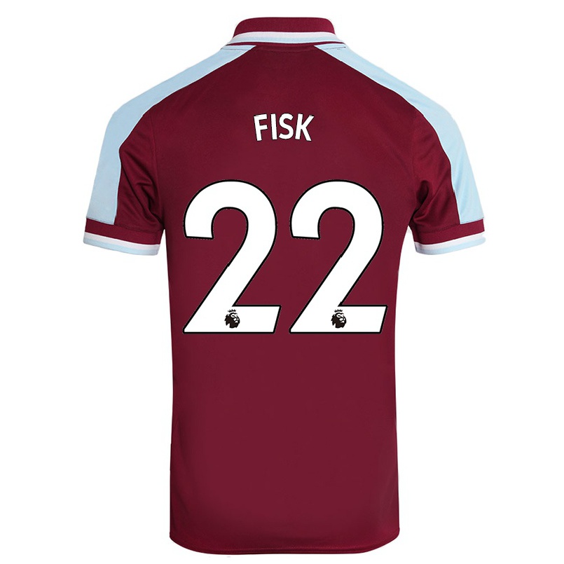 Damen Fußball Grace Fisk #22 Kastanienbraun Heimtrikot Trikot 2021/22 T-shirt