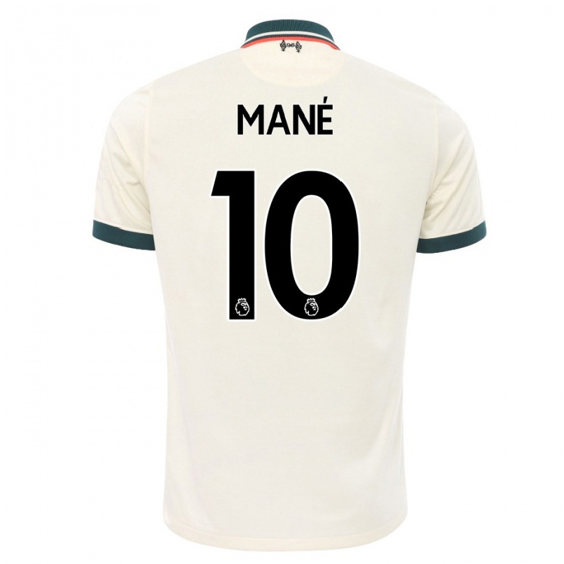 Damen Fußball Sadio Mane #10 Beige Auswärtstrikot Trikot 2021/22 T-shirt