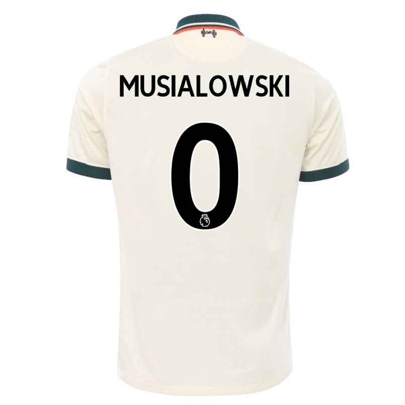 Damen Fußball Mateusz Musialowski #0 Beige Auswärtstrikot Trikot 2021/22 T-shirt