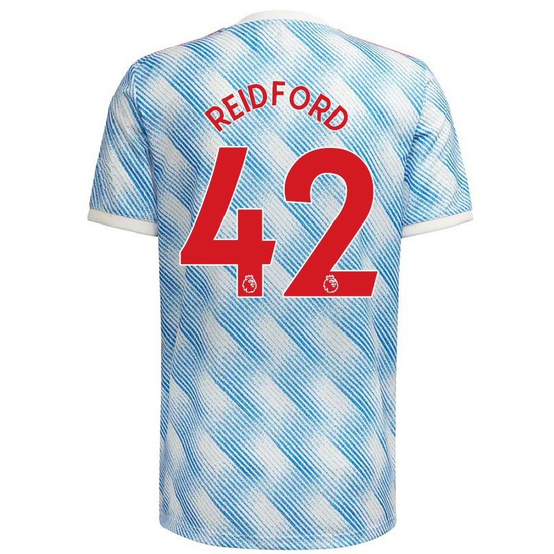 Damen Fußball Izzy Reidford #42 Blau Weiss Auswärtstrikot Trikot 2021/22 T-shirt
