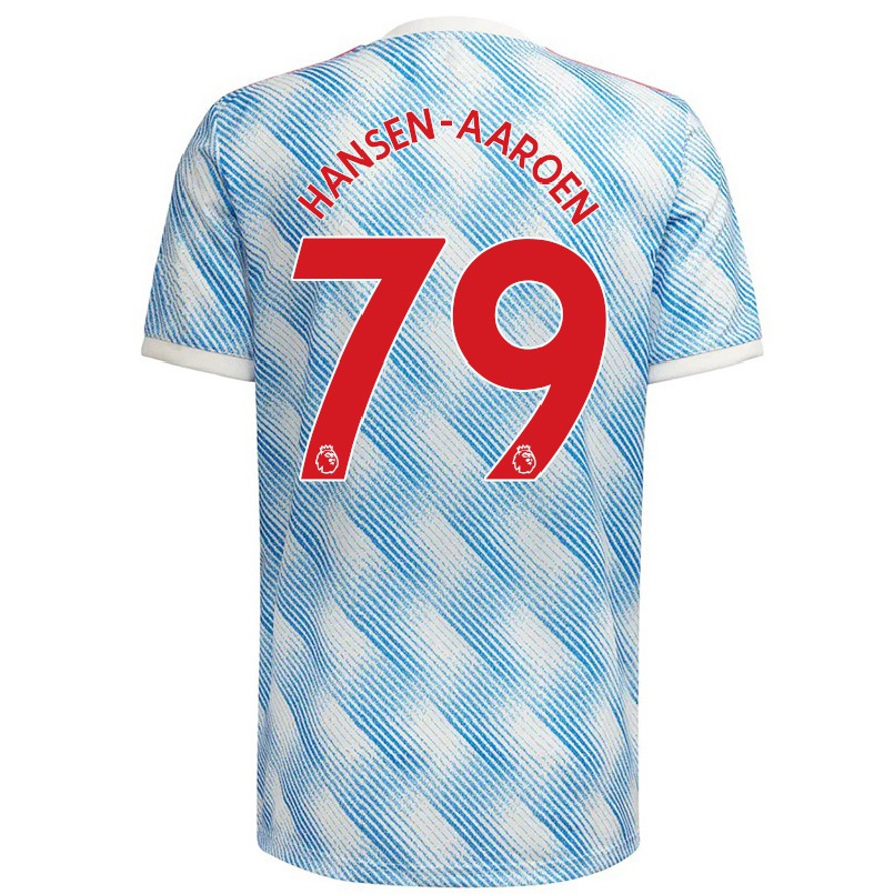Damen Fußball Isak Hansen-aaroen #79 Blau Weiss Auswärtstrikot Trikot 2021/22 T-shirt