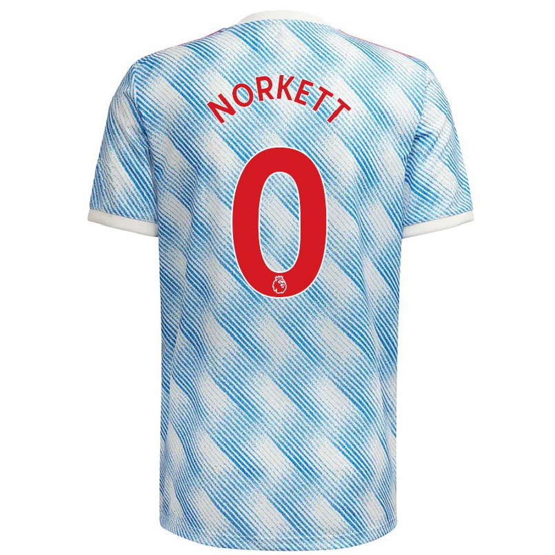 Damen Fußball Manni Norkett #0 Blau Weiss Auswärtstrikot Trikot 2021/22 T-shirt