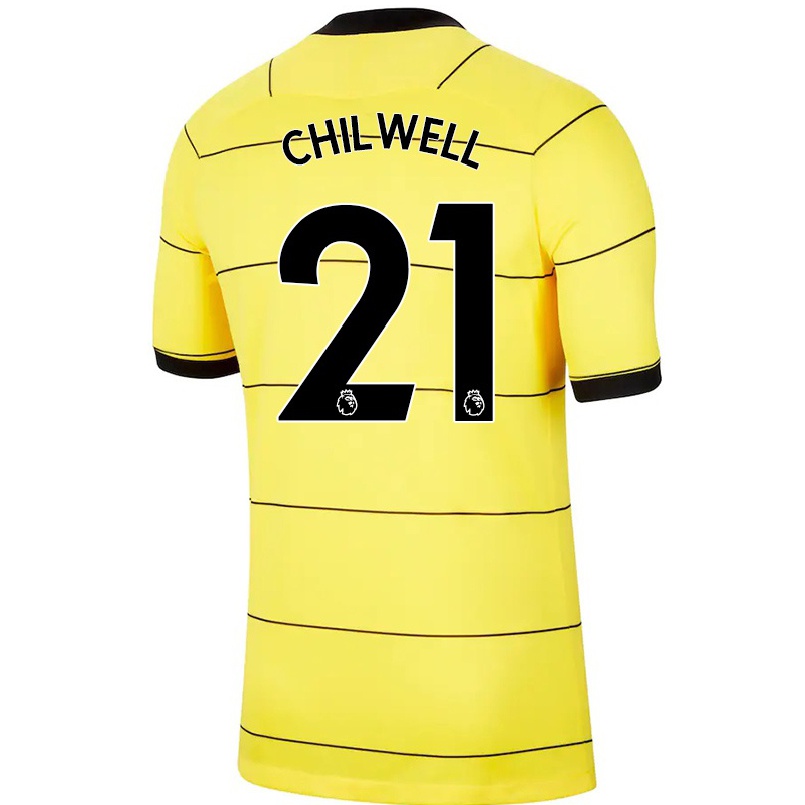 Damen Fußball Ben Chilwell #21 Gelb Auswärtstrikot Trikot 2021/22 T-shirt