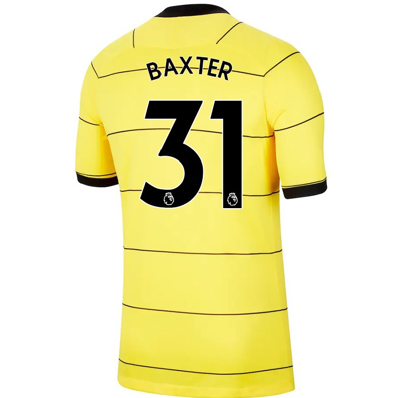 Damen Fußball Nathan Baxter #31 Gelb Auswärtstrikot Trikot 2021/22 T-shirt