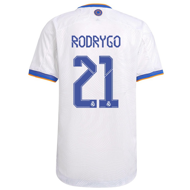 Damen Fußball Rodrygo #21 Weiß Heimtrikot Trikot 2021/22 T-shirt