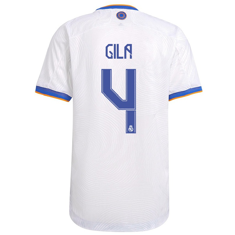 Damen Fußball Mario Gila #4 Weiß Heimtrikot Trikot 2021/22 T-shirt
