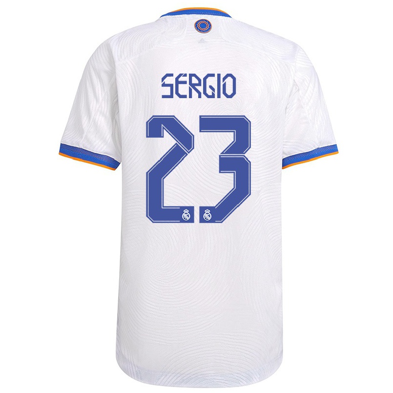 Damen Fußball Llull Sergio #23 Weiß Heimtrikot Trikot 2021/22 T-shirt