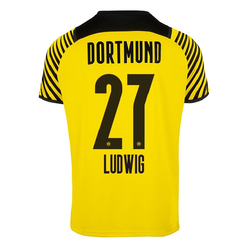 Damen Fußball Michel Ludwig #27 Gelb Heimtrikot Trikot 2021/22 T-shirt