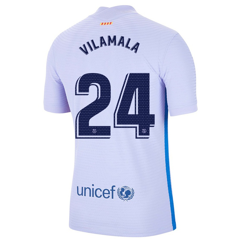 Damen Fußball Bruna Vilamala #24 Hellviolett Auswärtstrikot Trikot 2021/22 T-shirt