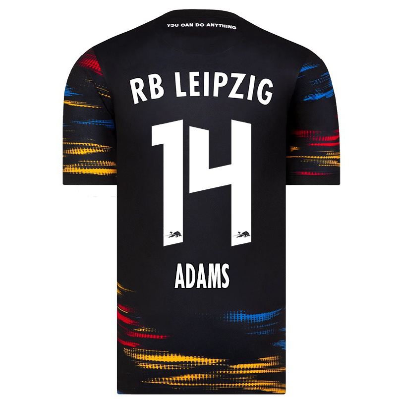 Damen Fußball Tyler Adams #14 Schwarz Gelb Auswärtstrikot Trikot 2021/22 T-shirt