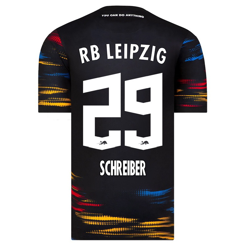Damen Fußball Larissa Schreiber #29 Schwarz Gelb Auswärtstrikot Trikot 2021/22 T-shirt