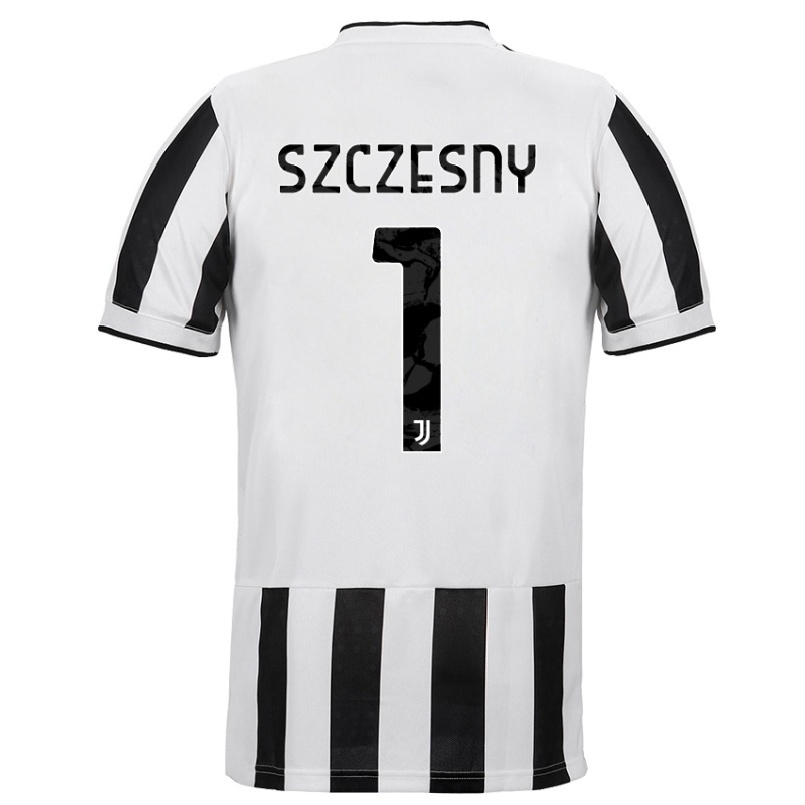 Damen Fußball Wojciech Szczesny #1 Weiß Schwarz Heimtrikot Trikot 2021/22 T-shirt