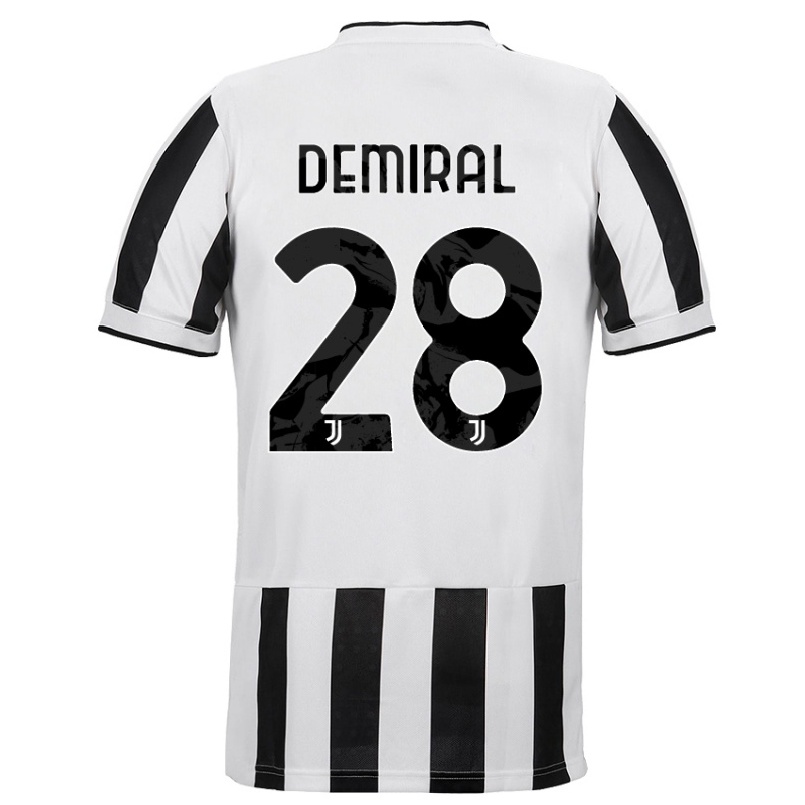 Damen Fußball Merih Demiral #28 Weiß Schwarz Heimtrikot Trikot 2021/22 T-shirt