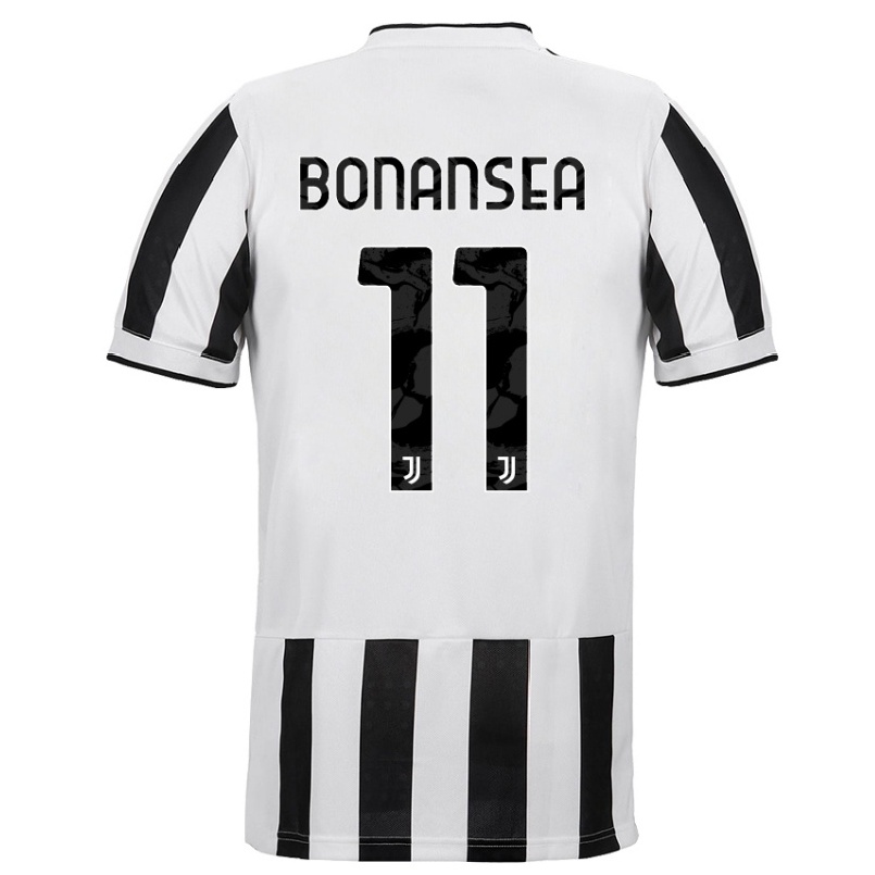 Damen Fußball Barbara Bonansea #11 Weiß Schwarz Heimtrikot Trikot 2021/22 T-shirt
