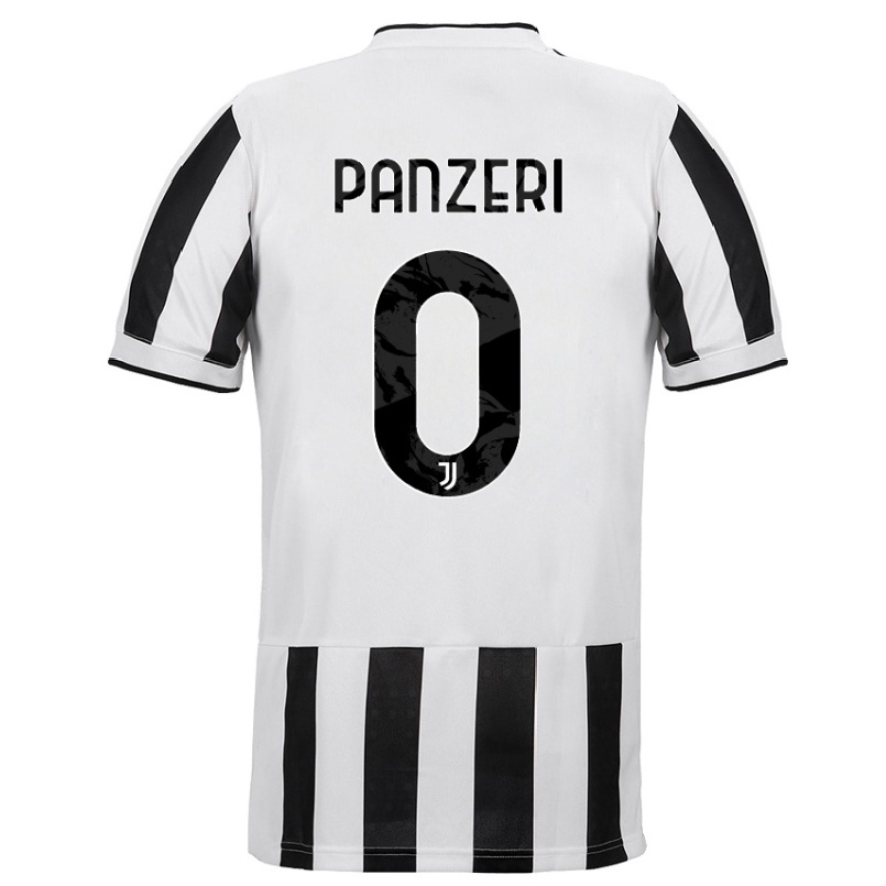Damen Fußball Vanessa Panzeri #0 Weiß Schwarz Heimtrikot Trikot 2021/22 T-shirt