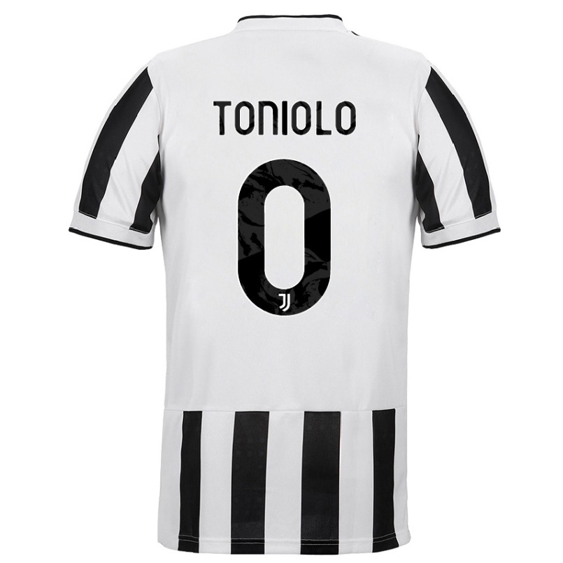 Damen Fußball Martina Toniolo #0 Weiß Schwarz Heimtrikot Trikot 2021/22 T-shirt