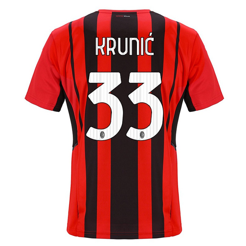Damen Fußball Rade Krunic #33 Rot Schwarz Heimtrikot Trikot 2021/22 T-shirt