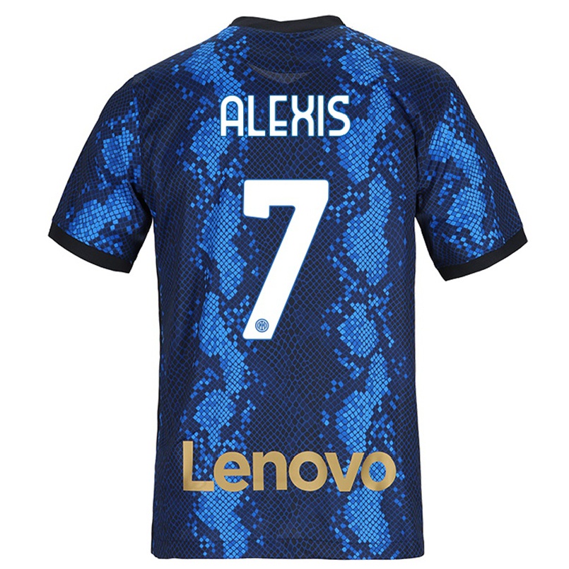 Damen Fußball Alexis Sanchez #7 Dunkelblau Heimtrikot Trikot 2021/22 T-shirt