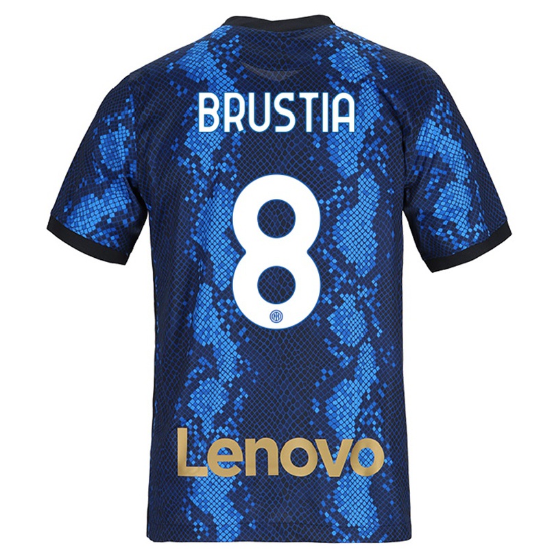 Damen Fußball Martina Brustia #8 Dunkelblau Heimtrikot Trikot 2021/22 T-shirt