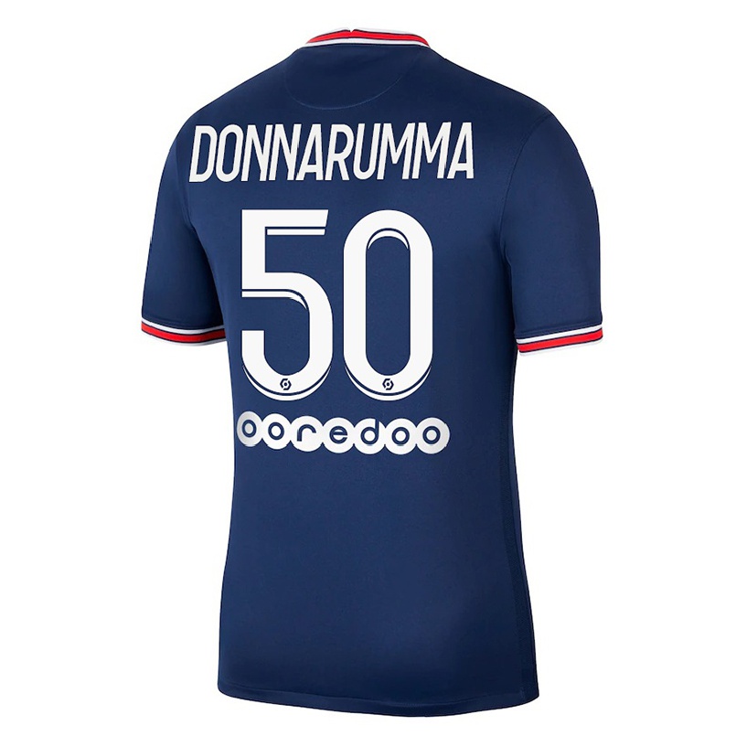 Damen Fußball Gianluigi Donnarumma #50 Dunkelblau Heimtrikot Trikot 2021/22 T-shirt