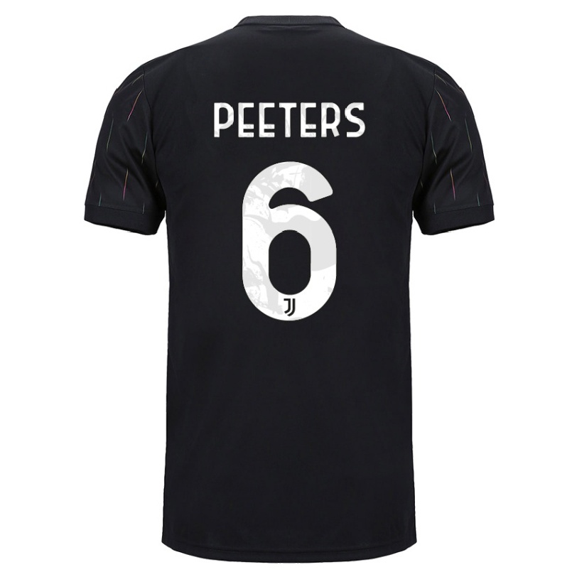 Damen Fußball Daouda Peeters #6 Schwarz Auswärtstrikot Trikot 2021/22 T-shirt
