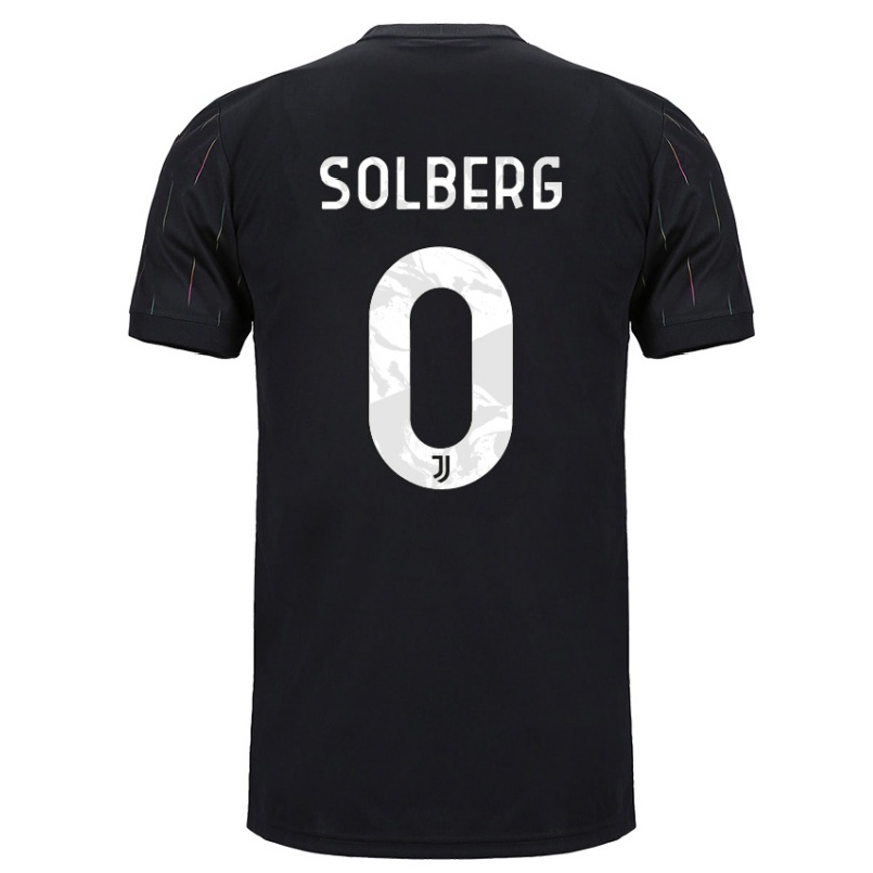 Damen Fußball Elias Solberg #0 Schwarz Auswärtstrikot Trikot 2021/22 T-shirt