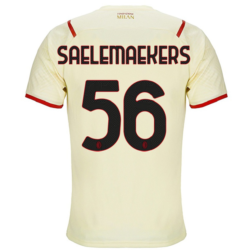 Damen Fußball Alexis Saelemaekers #56 Sekt Auswärtstrikot Trikot 2021/22 T-shirt