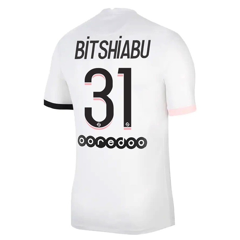 Damen Fußball El Chadaille Bitshiabu #31 Weiß Rosa Auswärtstrikot Trikot 2021/22 T-shirt