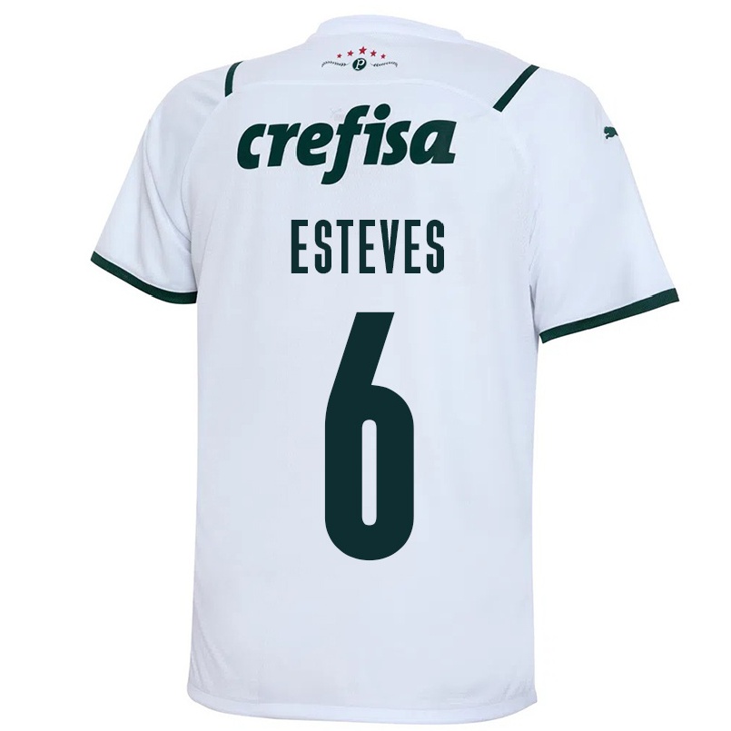 Damen Fußball Lucas Esteves #6 Weiß Auswärtstrikot Trikot 2021/22 T-shirt