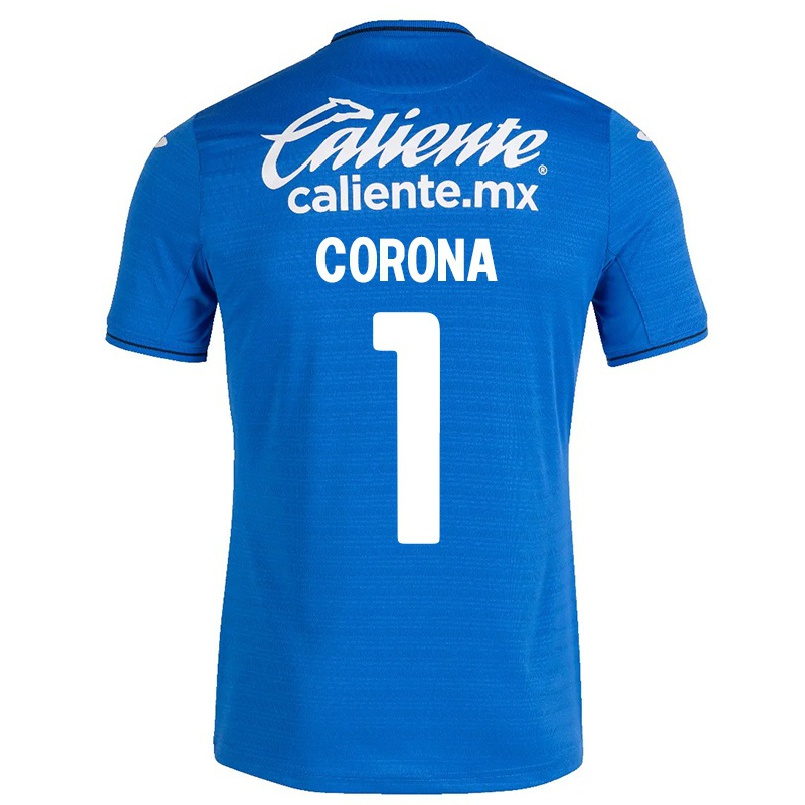 Damen Fußball Jesus Corona #1 Dunkelblau Heimtrikot Trikot 2021/22 T-shirt