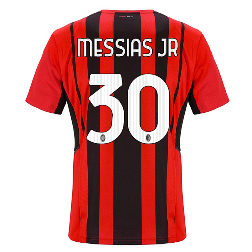 Damen Fußball Junior Messias #30 Rot Schwarz Heimtrikot Trikot 2021/22 T-shirt