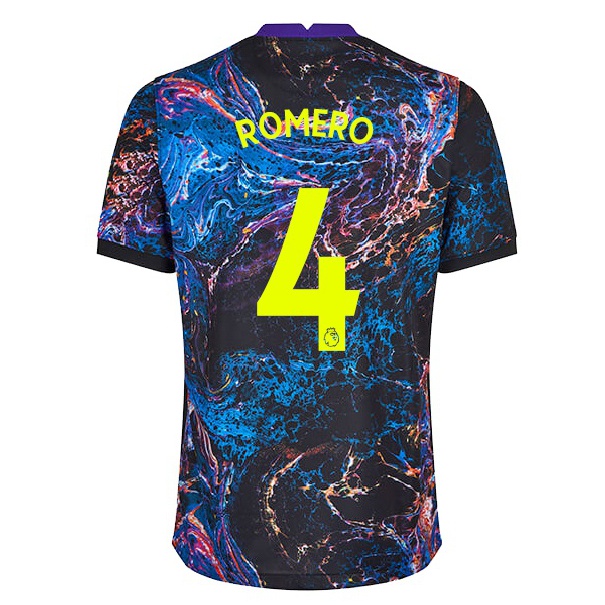 Damen Fußball Cristian Romero #4 Mehrfarbig Auswärtstrikot Trikot 2021/22 T-shirt