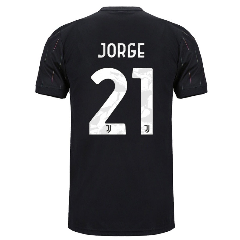 Damen Fußball Kaio Jorge #21 Schwarz Auswärtstrikot Trikot 2021/22 T-shirt
