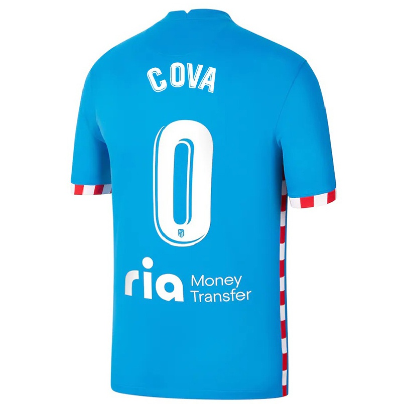 Damen Fußball Adrian Cova #0 Blau Ausweichtrikot Trikot 2021/22 T-shirt