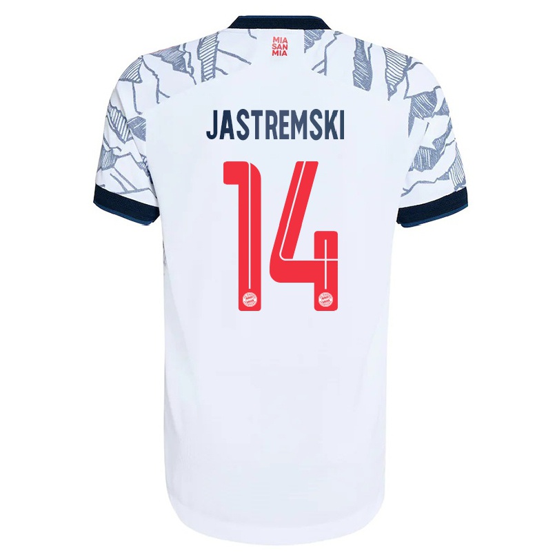 Damen Fußball Lenn Jastremski #14 Grau Weiß Ausweichtrikot Trikot 2021/22 T-shirt