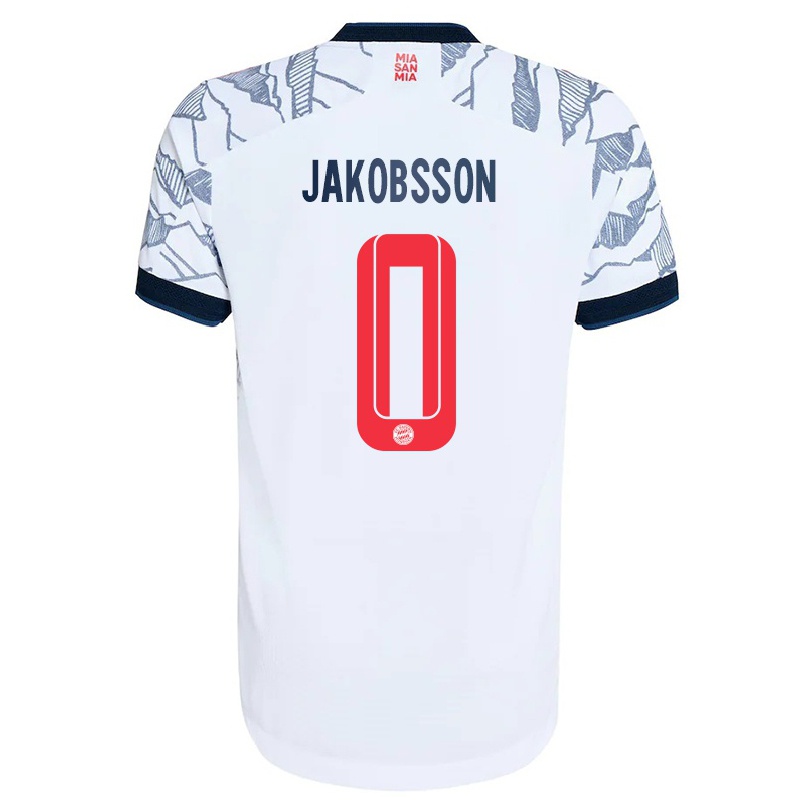 Damen Fußball Sofia Jakobsson #0 Grau Weiß Ausweichtrikot Trikot 2021/22 T-shirt
