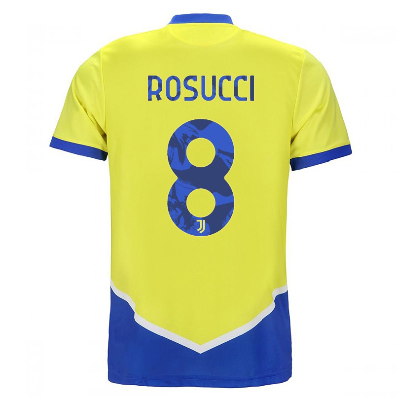 Damen Fußball Martina Rosucci #8 Blau Gelb Ausweichtrikot Trikot 2021/22 T-shirt
