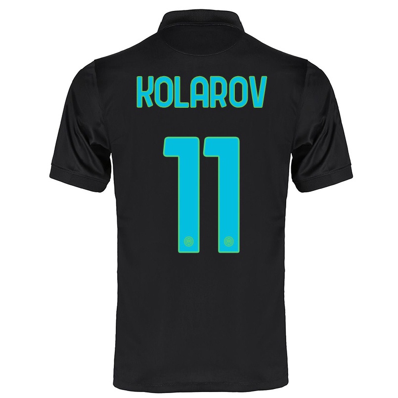 Damen Fußball Aleksandar Kolarov #11 Schwarz Ausweichtrikot Trikot 2021/22 T-shirt